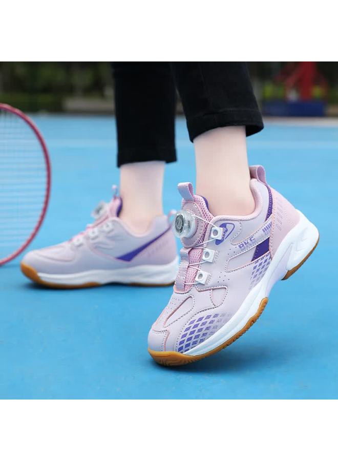 Bkg Kids Badminton Shoes Non-slip Sports Student Wear-resistant K Button Zyx25508 Pink Size 35 - Image 4