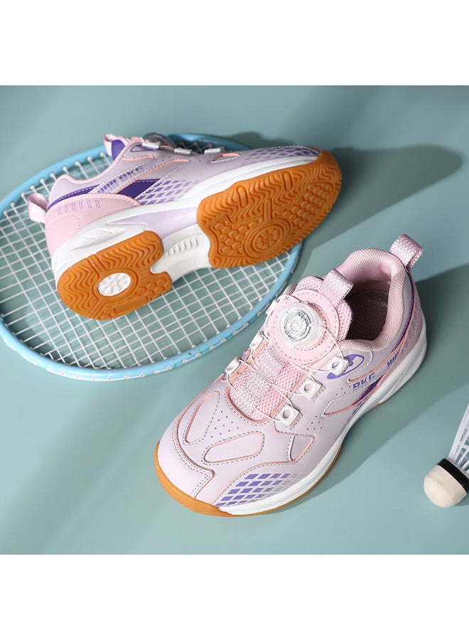 Bkg Kids Badminton Shoes Non-slip Sports Student Wear-resistant K Button Zyx25508 Pink Size 35 - Image 2