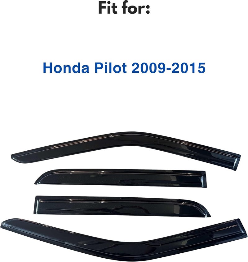 Immortal Group IG Window Visor Compatible with Honda Pilot 2009-2015 - 4PC Rain Guard Tape-On Deflector - Image 2