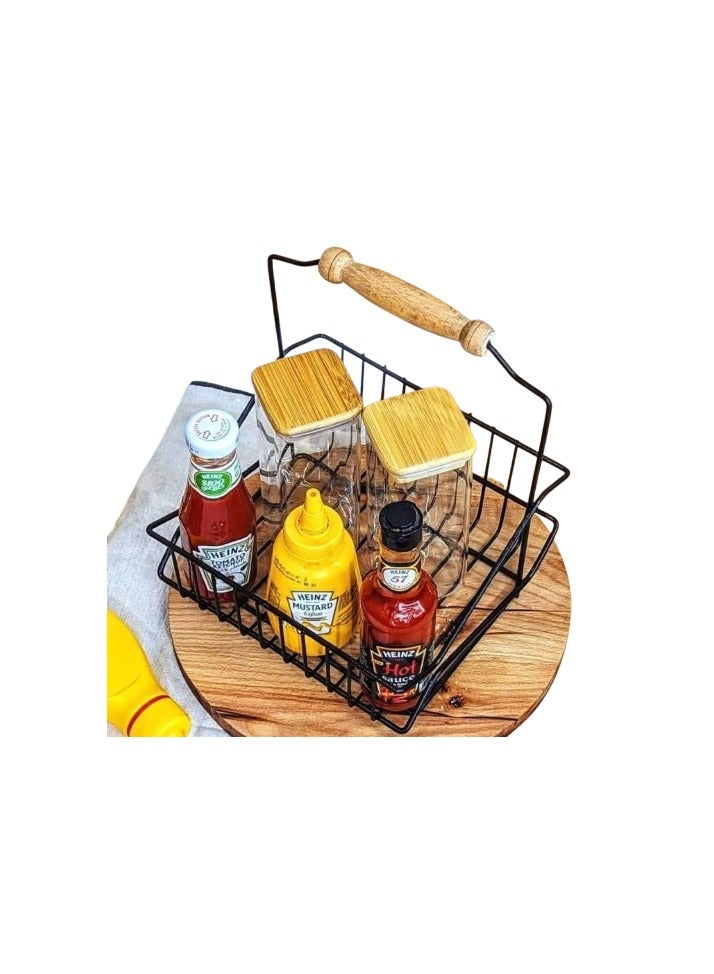 منظم الصوصات المعدني بيوفرلك طريقة مميزة لترتيب أدوات التوزيع أو أدوات الطهي  وكمان ترتيب الصوصات والعلب الصغيرة بشكل أنيق وسهل الاستخدام F - Image 1