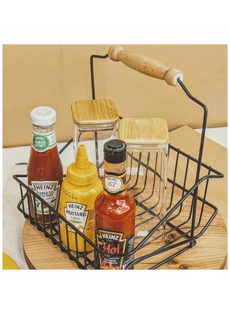 منظم الصوصات المعدني بيوفرلك طريقة مميزة لترتيب أدوات التوزيع أو أدوات الطهي  وكمان ترتيب الصوصات والعلب الصغيرة بشكل أنيق وسهل الاستخدام F - Image 3