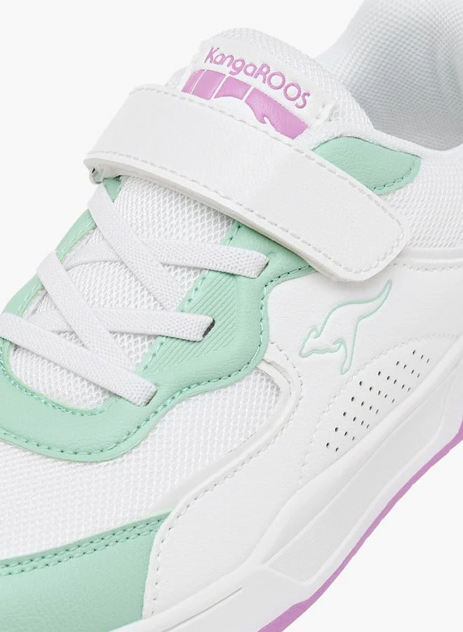 kangaROOS GREEN Boys' Colourblock Sneakers With Hook And Loop Closure for Women | Best Price UAE