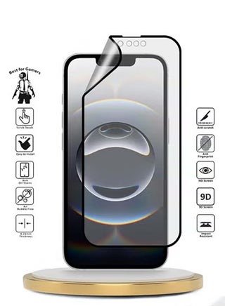 Apple iPhone 16e 5G 2025 Premium Nano Ceramic Full Glue Full Cover Matte Flexible Screen Protector (MSCNMN) - Clear/Black - view 2