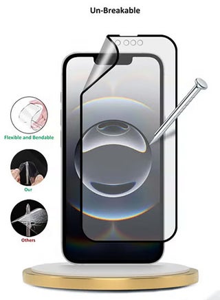 Apple iPhone 16e 5G 2025 Premium Nano Ceramic Full Glue Full Cover Matte Flexible Screen Protector (MSCNMN) - Clear/Black - view 4