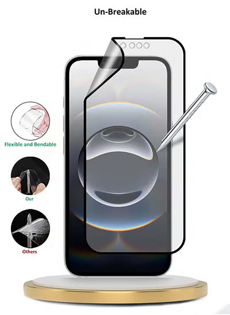 Wtech Apple iPhone 16e 5G 2025 Premium Nano Ceramic Full Glue Full Cover Matte Flexible Screen Protector (MSCNMN) - Clear/Black  - Image 4