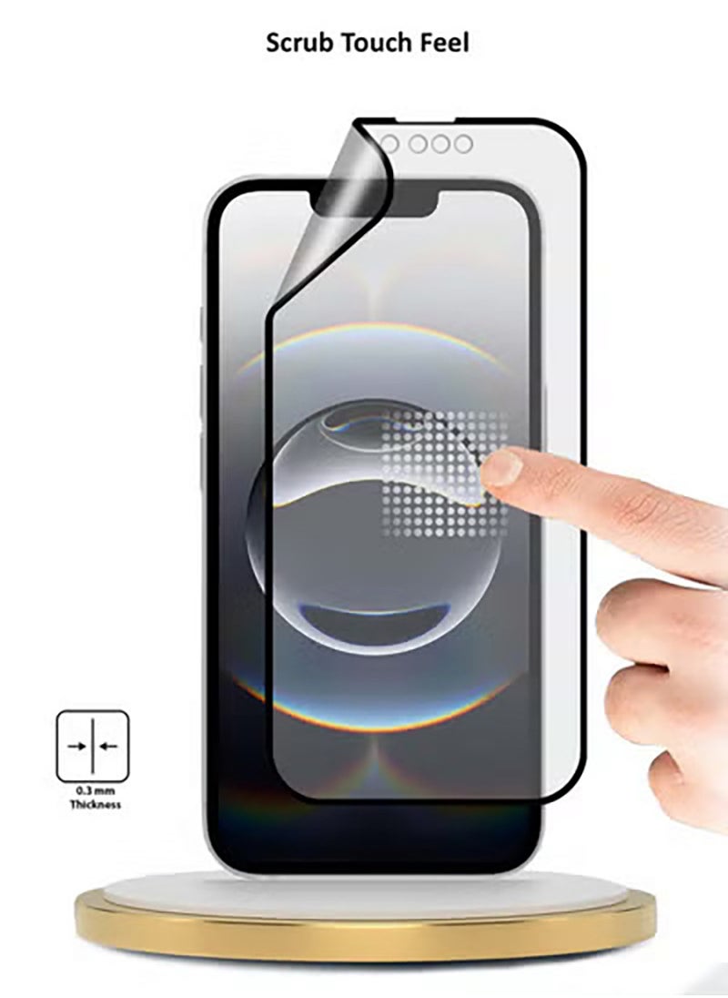 Wtech Apple iPhone 16e 5G 2025 Premium Nano Ceramic Full Glue Full Cover Matte Flexible Screen Protector (MSCNMN) - Clear/Black  - Image 3