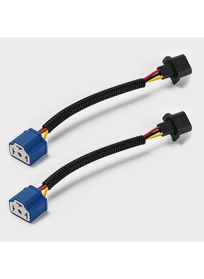 Generic 2pcs Jeep Wrangler H13 to H4 Headlight Socket Conversion Adapter Cable  - Image 1