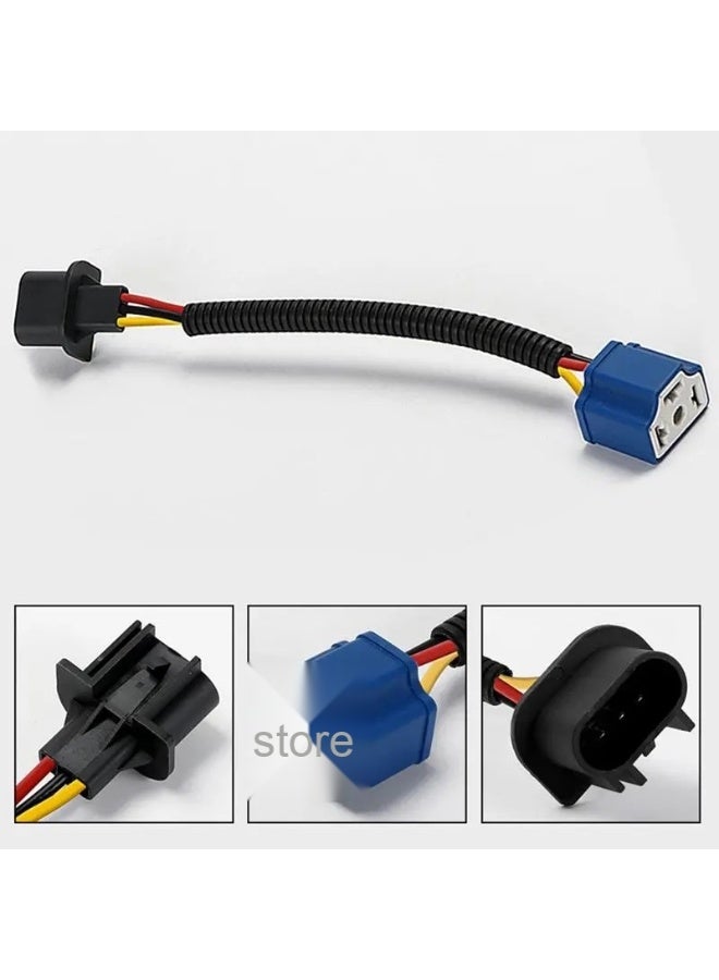 Generic 2pcs Jeep Wrangler H13 to H4 Headlight Socket Conversion Adapter Cable  - Image 2