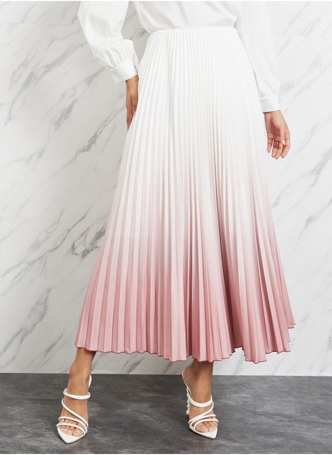 Take Two Ombre Pleated Maxi Skirt  - Image 1