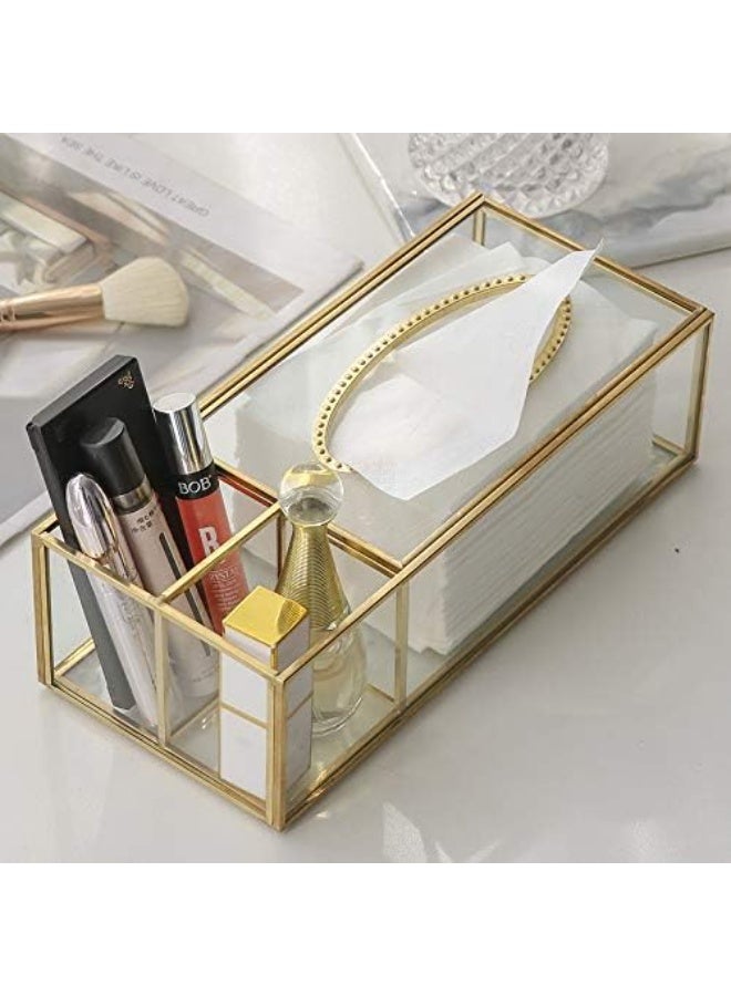 Glass Tissue Box With Organizer - Image 1