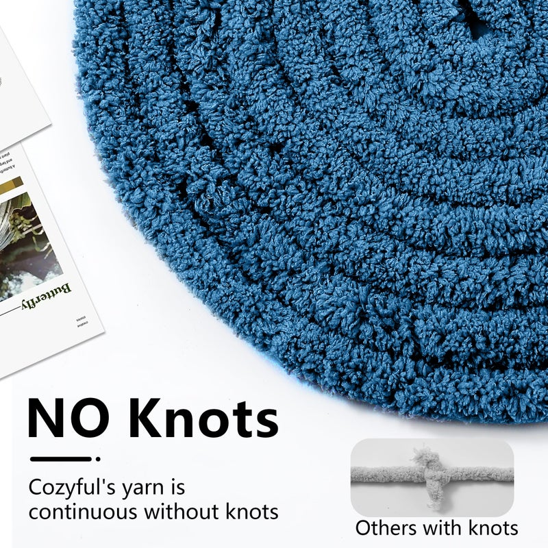 Cozyful Chunky Yarn for Hand Knitting - #10 Chunky Chenille Yarn, Jumbo Big Thick Chunky Yarns for Crocheting, Super Bulky Chunky Knit Blanket Yarns, 8 Skein (25 yds 8 oz Each Skein), Indigo - Image 4