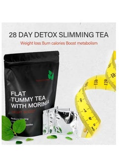 Flat Tummy Tea Flat Tummy Tea With Moringa ,Detox Tummy Tea Bags, 28 Days Weight Loss Slimming Tea, Detox Tea Support Healthy Digestive And Metabolism  - Image 2