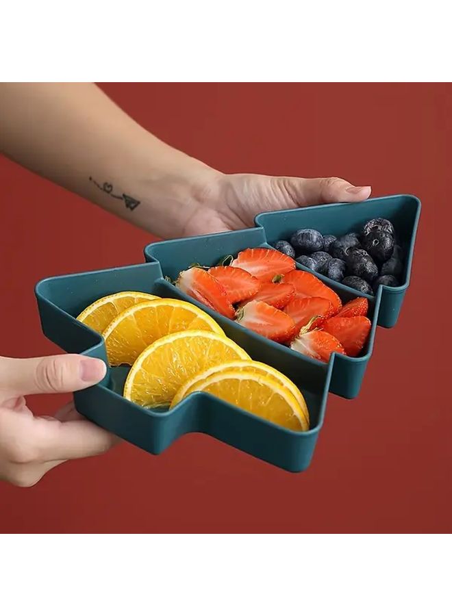Red Christmas Tree Snack Plate For Nuts Candies Dried Fruits Party Tray - Image 5