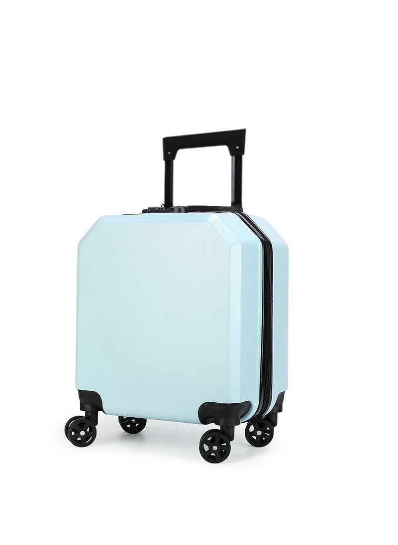 Childrens trolley case frosted printing logo18-inch universal wheel luggage gift wholesale cartoon luggage Light blue
