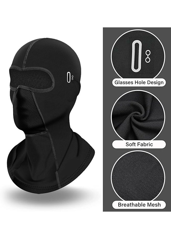 قناع وجه كامل مقاوم للرياح مكون من قطعتين، قناع تزلج بالاكلافا للرجال والنساء، قناع وجه شتوي من الصوف للطقس البارد والتزلج على الجليد وركوب الدراجات النارية والعمل في الهواء الطلق - Image 2