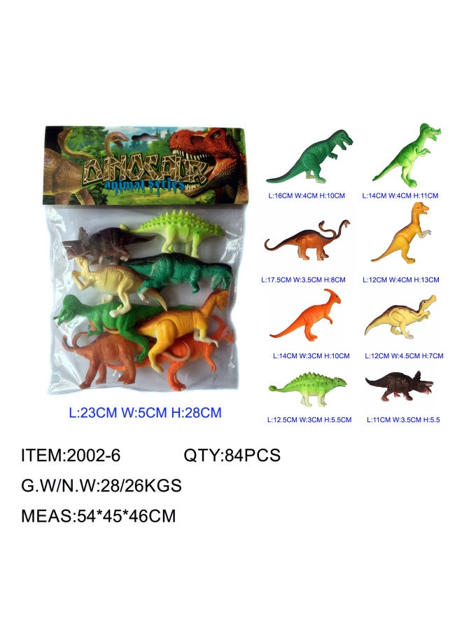 Simulation Dinosaur Solid Static Model Toy Jurassic Retro Tyrannosaurus Rex Animal Stall Children's Toys-Specifications:6 Inch Dinosaur 8 - Image 1