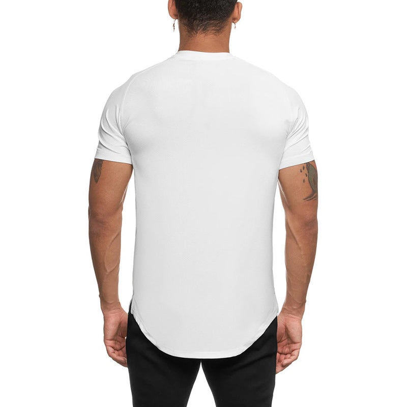 Muscle ape GYM Men's Fitness short sleeve summer small V-neck quick-drying T-shirt breathable milk silk sports top - Image 5