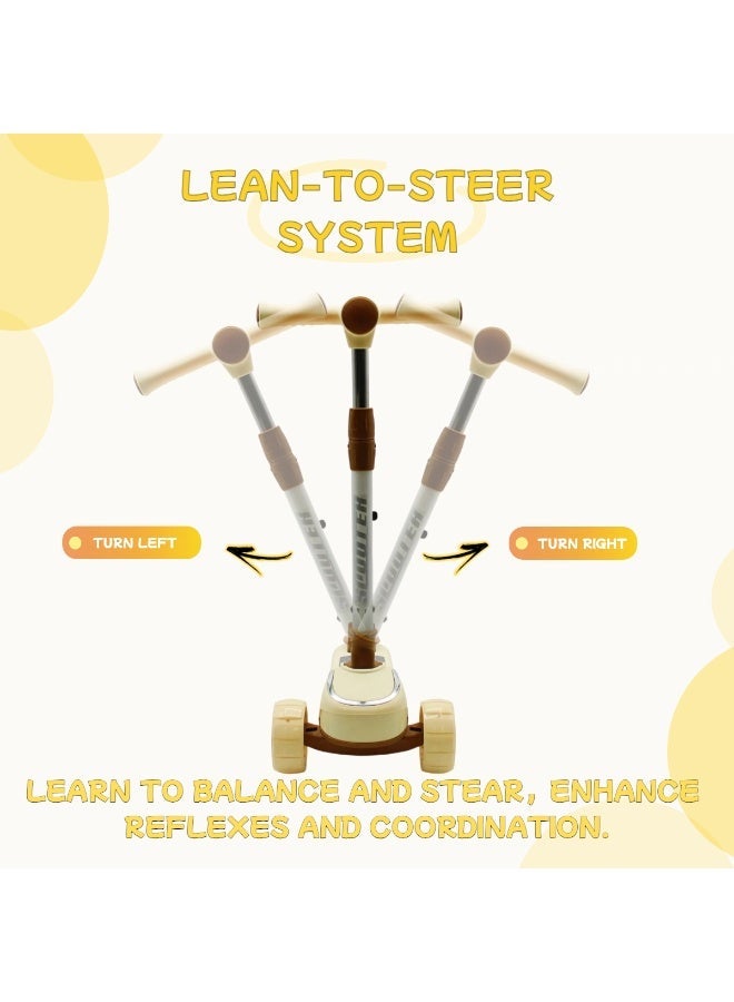 إيزي فيتشور سكوترات إيزي فيوتشر للأطفال بمقبض قابل للطي وتعديل الارتفاع، وعجلات من البولي يوريثان مزودة بإضاءة LED، وفرامل خلفية، وموسيقى، مناسبة للأطفال من عمر 3 إلى 8 سنوات. - Image 4