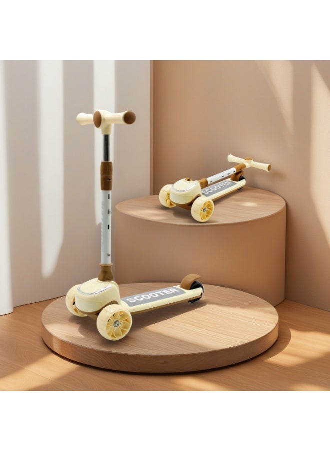 إيزي فيتشور سكوترات إيزي فيوتشر للأطفال بمقبض قابل للطي وتعديل الارتفاع، وعجلات من البولي يوريثان مزودة بإضاءة LED، وفرامل خلفية، وموسيقى، مناسبة للأطفال من عمر 3 إلى 8 سنوات. - Image 1