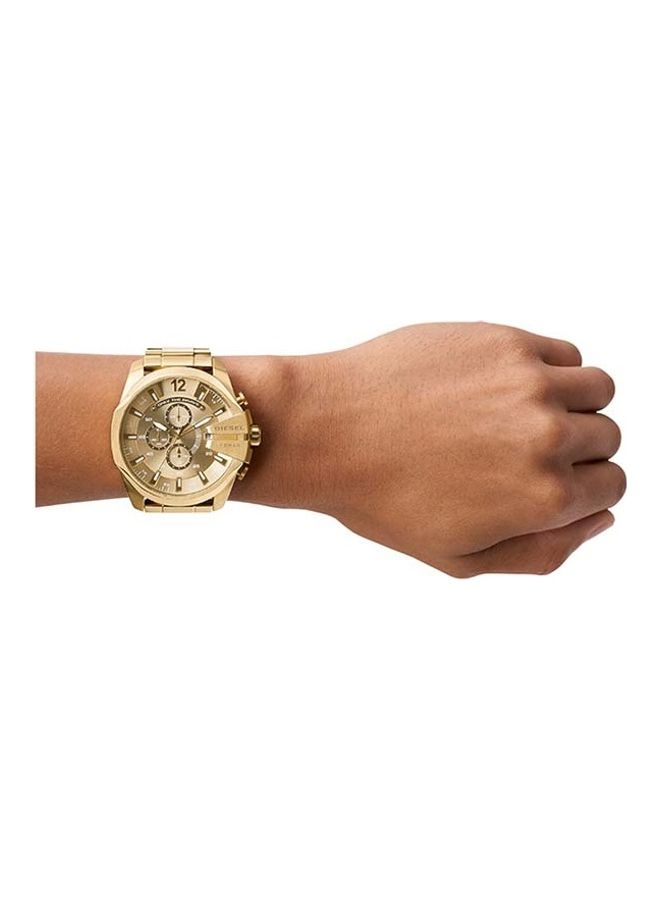 DIESEL Men Mega Chief Stainless Steel Chronograph Wrist Watch DZ4360 - 51mm - Gold - Image 4
