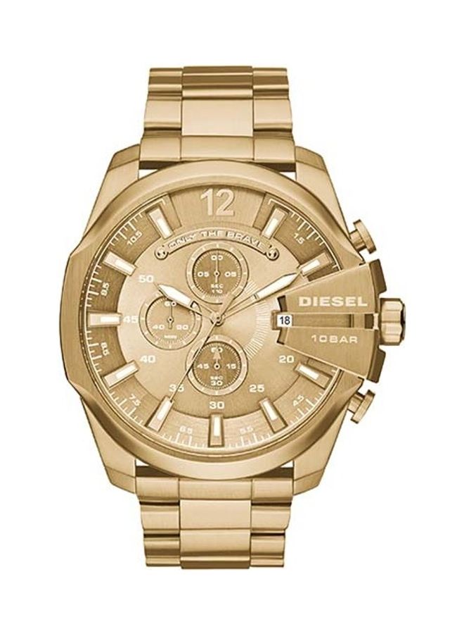 DIESEL Men Mega Chief Stainless Steel Chronograph Wrist Watch DZ4360 - 51mm - Gold - Image 1