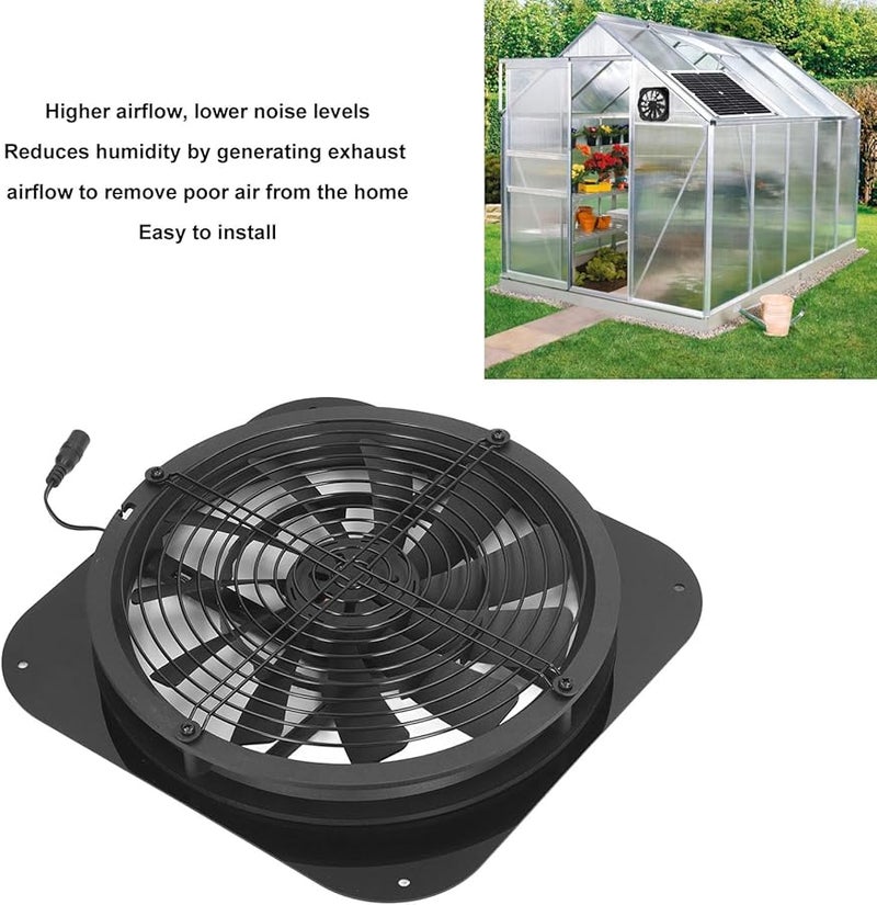 Kanasi 9 8inch Solar Powered Exhaust Fan High Pressure Ventilation For Chicken Coops Greenhouses - Image 4