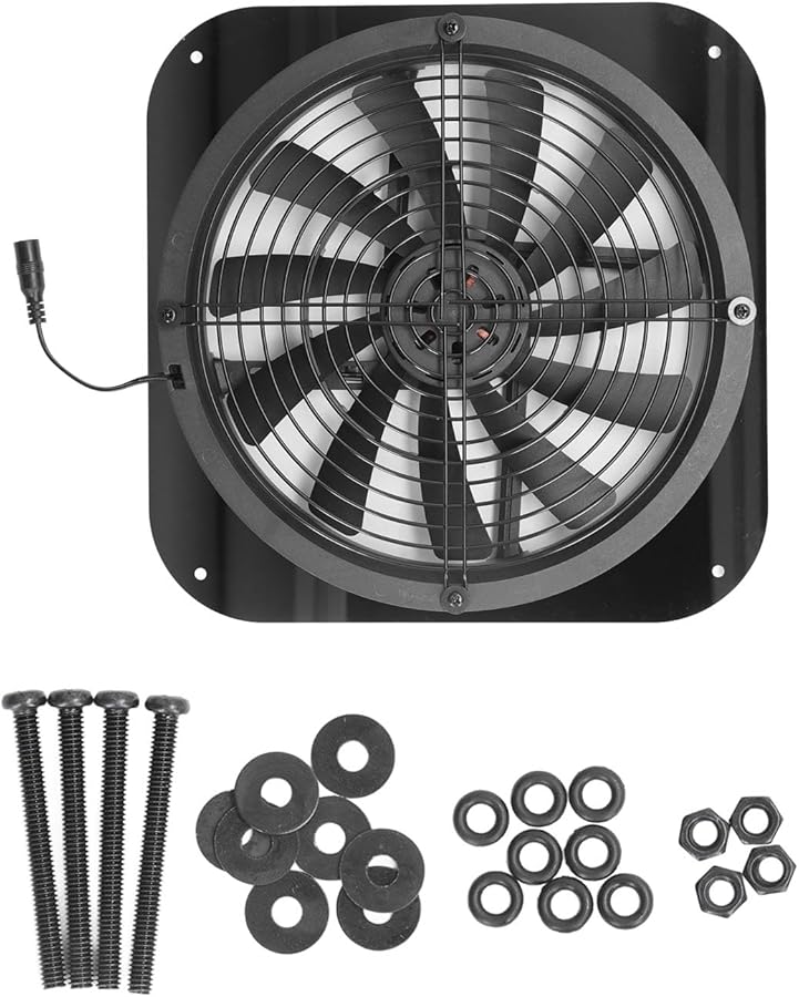 Kanasi 9 8inch Solar Powered Exhaust Fan High Pressure Ventilation For Chicken Coops Greenhouses - Image 2