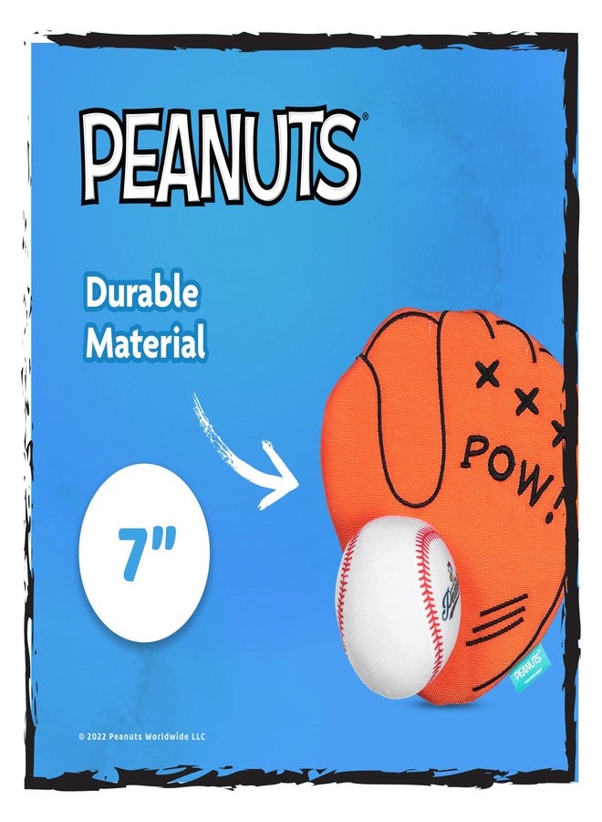 Peanuts for Pets 2-Piece Interactive Dog Toy Set - Durable Canvas Baseball Glove and Ball Toy for Large, Medium, Small Dogs - Fun Fetching and Chew Toys with Crinkle Sound, 7 Inch - Image 5