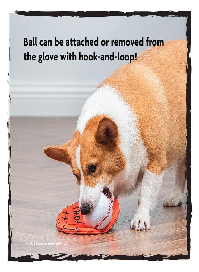 Peanuts for Pets 2-Piece Interactive Dog Toy Set - Durable Canvas Baseball Glove and Ball Toy for Large, Medium, Small Dogs - Fun Fetching and Chew Toys with Crinkle Sound, 7 Inch - Image 4
