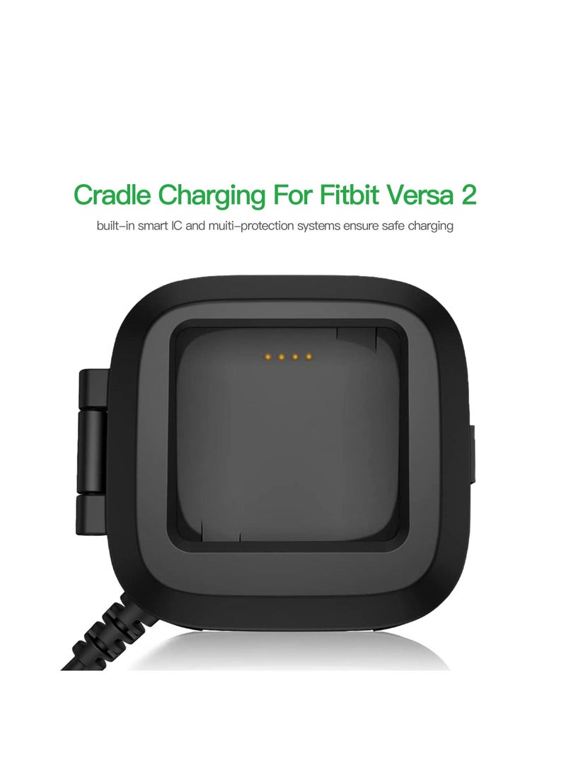 Y&D - Compatible with Fitbit Versa 2 Charger, Upgraded Easy USB Charger for Replacement Dock Stand Cable Smart Watch, 3Ft Sturdy Power Cord (ONLY 2) - Image 1