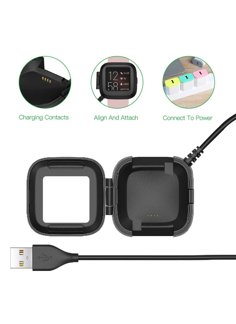 Y&D - Compatible with Fitbit Versa 2 Charger, Upgraded Easy USB Charger for Replacement Dock Stand Cable Smart Watch, 3Ft Sturdy Power Cord (ONLY 2) - Image 1