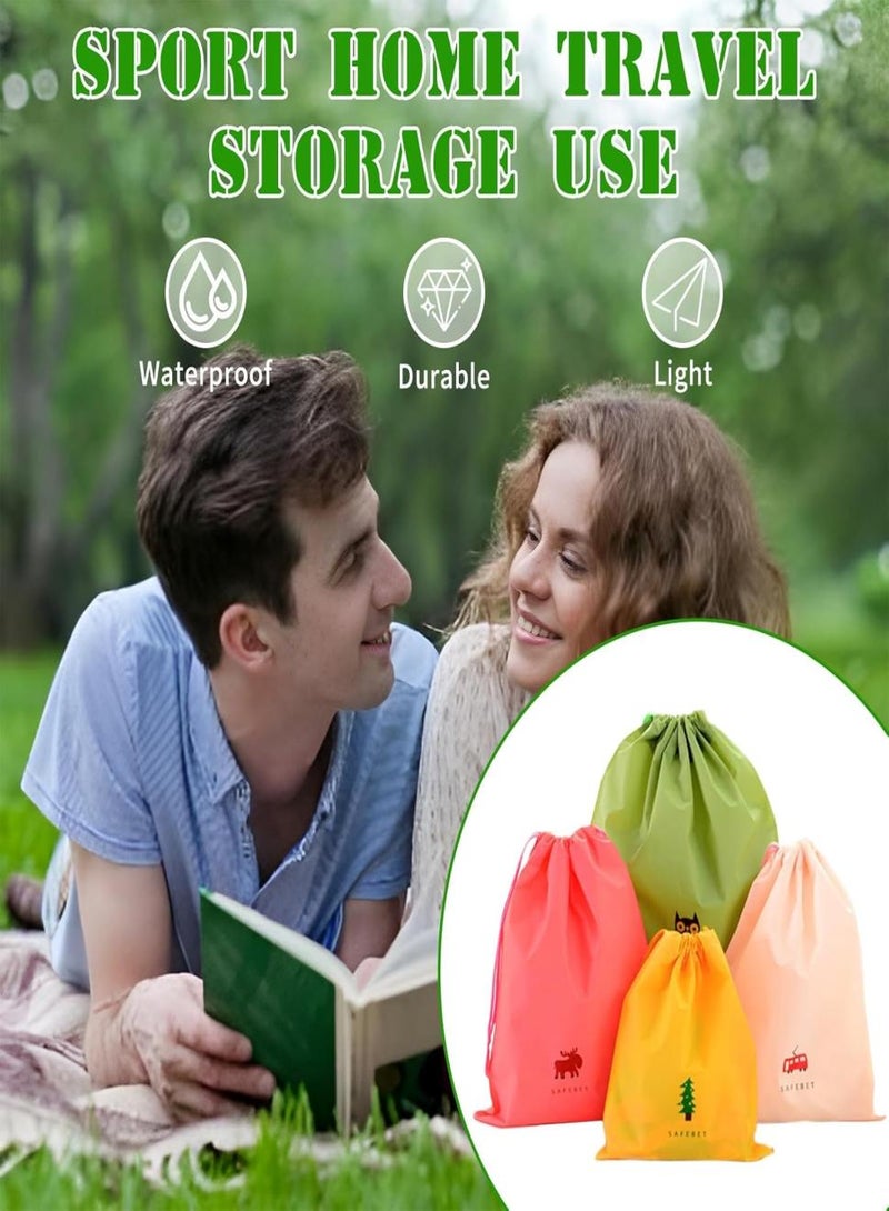 PAPERSAY 8Pcs Waterproof Drawstring Bags, PE Bags Drawstring Colorful Travel Organize Pouch for Wet Cloth, Toiletries, Cosmetic, 8 Patterns 3 Sizes Storage Bag for Swimming, Gym, Beach.  - Image 3