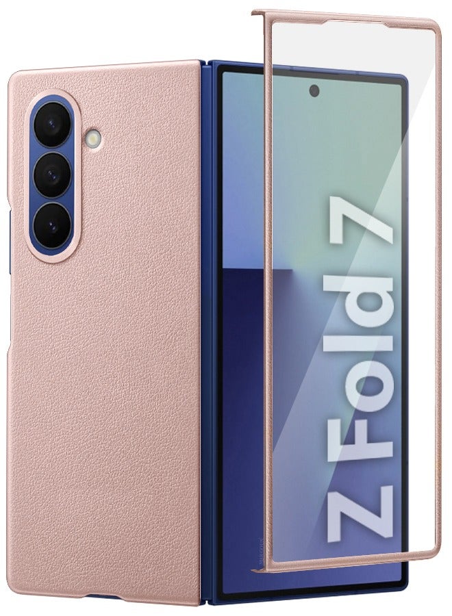 Leather Case Cover for Samsung Galaxy Z Fold 7, Kindsuit Case Slim and sleek - Pink - Image 1