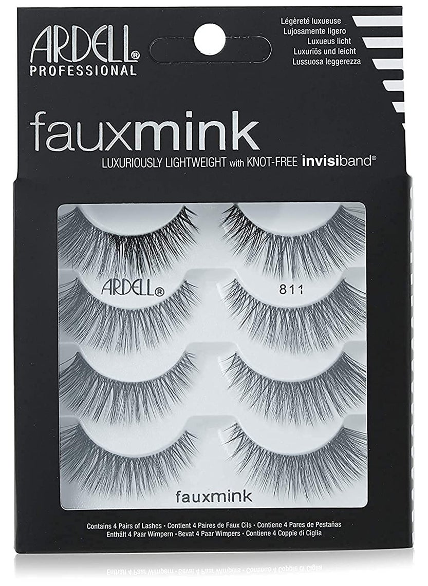 ARDELL - Ardell Faux Mink Lashes False Eyelashes 811 - Luxuriously Lightweight, Knot-Free Invisiband, Reusable Strip Lashes, 4 Pairs, 1 Pack - Image 1