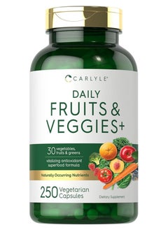 CARLYLE Carlyle Daily Fruits and Veggies,  250 Vegetarian Capsules  - Image 1
