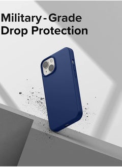 Techie Soft Smooth Silicone Back Cover Case with Built-in Magnetic, inner side Microfiber Lining for Apple iPhone 15 Plus  – Navy Blue  - Image 3