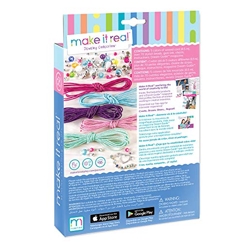 Make It Real Rainbow Bling Bracelets Kit|Create 5 Unique Cord Charm Bracelets|82 Pieces, Includes Play Tray, All-in-One, DIY Bracelet Kit, Tweens & Girls|Arts & Crafts|Kids Ages 8+|Made in India - Image 2