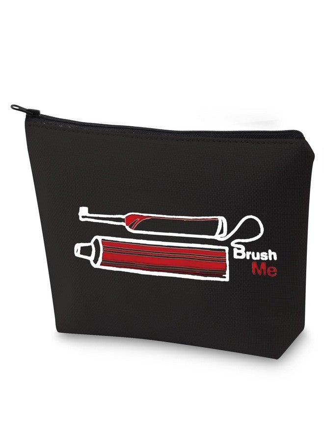 G2TUP G2TUP Novelty Travel Toothbrush Holder Brush Me Canvas Travel Dopp Kit Toothpaste Organizer Toiletries Bag (Brush Me Black Bag) - Image 1