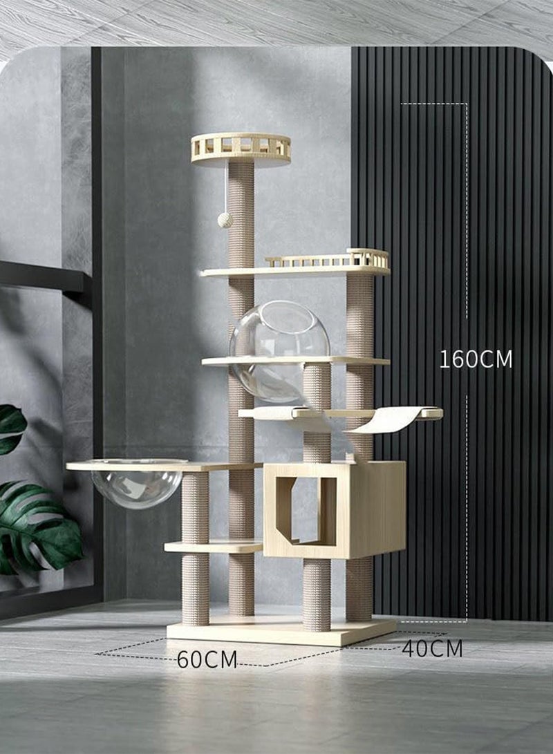 GT-Wheel Cat Condo Tower with Sisal Scratching Post MultiLevel Cat Tree Cat Play House and Rest Place for Indoor Cats and Pets - Image 2