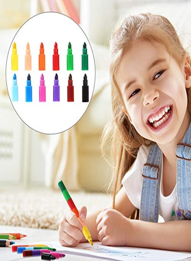 Leinuosen 12 Pieces Colorful Stacking Crayons Stackable Buildable Crayons for School Office Supplies, 12 Colors - Image 5