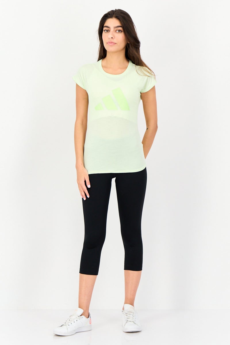 Adidas Women Sportswear Fit Short Sleeves Training Top, Light Green - Image 4