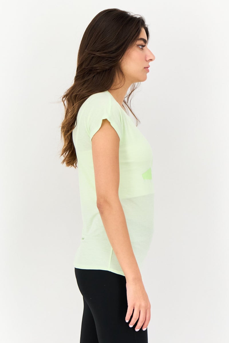 Adidas Women Sportswear Fit Short Sleeves Training Top, Light Green - Image 2