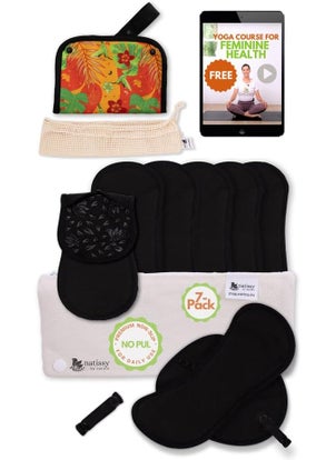 Natissy Non Slip Reusable Panty Liners for Women; 7-Pack (S) Premium Line Organic Cotton Panty Liners Reusable; Liners Washable for Women & Teens, Thin Cloth Panty Liner for Vaginal Discharge & Care-Free Day 