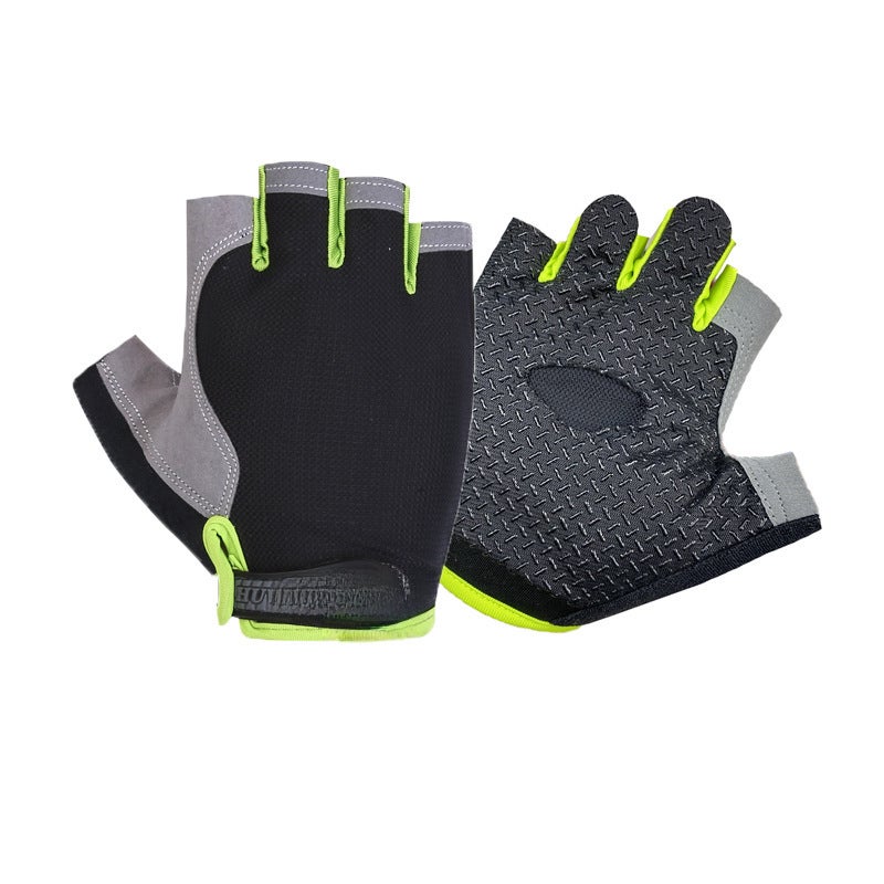 Summer Gym Gloves Breathable Half-Finger Sportswear Ordinary Green 