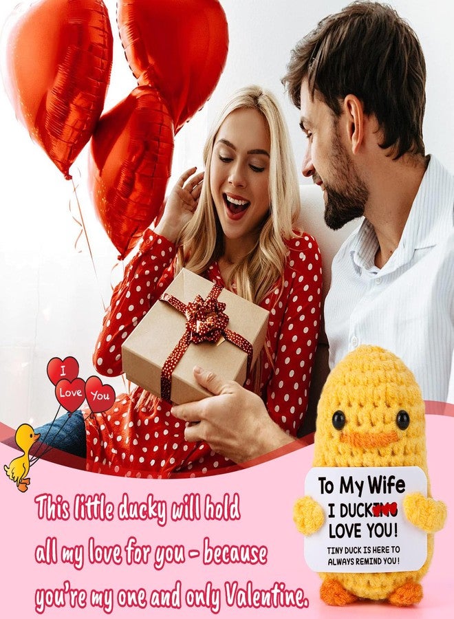 MBL Gifts for Wife Valentines Birthday - Valentine's Day Anniversary Wedding Romantic Funny Cute Crochet Duck for Her Women Couple Girlfriend Mother's Christmas Stocking Stuffers, I Duck Love You - Image 5