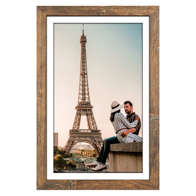 11x17 Picture Frame Wood Pattern Rustic Brown Poster Frame Set of 1 Wall Mounting Plexiglass Great for Prints Mural and ArtCP003MD11x17BR