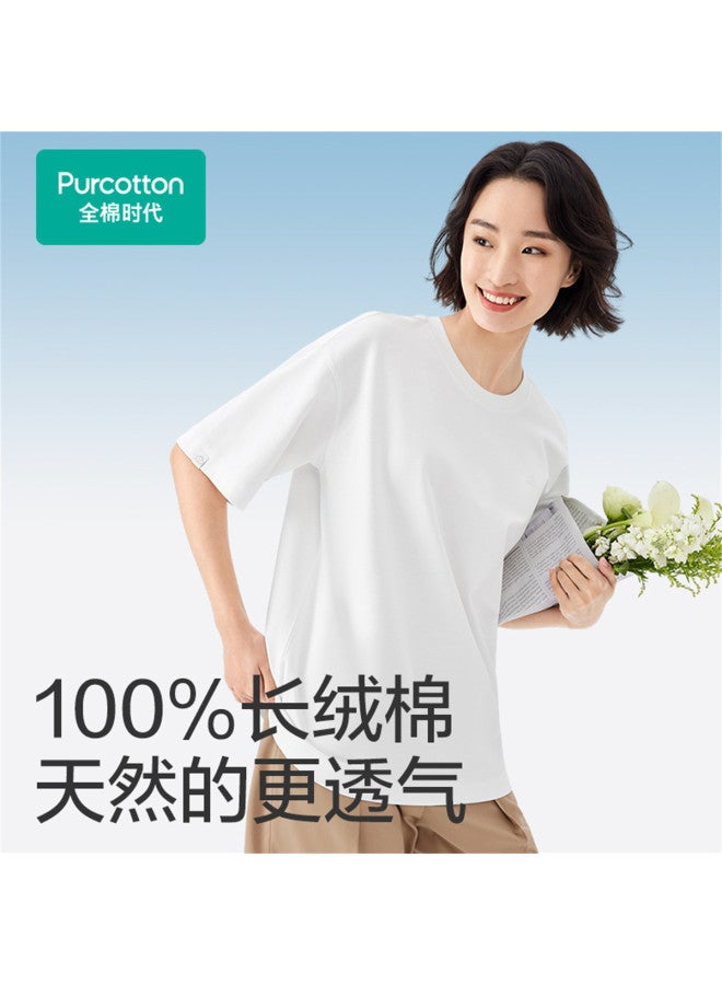 purcotton Summer Men'S And Women'S Short-Sleeve Couple T-Shirts, Soft, Draped, Breathable, And Sweat-Wicking - Image 4