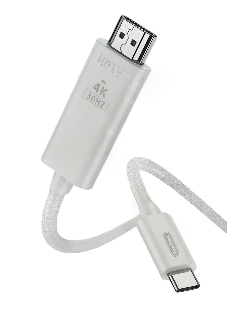 GO-DES GD-HM827 Type-C to HDMI Cable, Supports 4K Resolution at 30Hz, 2 Meters - Image 1