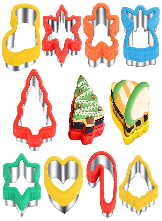 ETERSION Christmas Cookie Cutters 2" to 3.5" 9 Pieces Cookie Cutters Christmas Shapes - Image 1