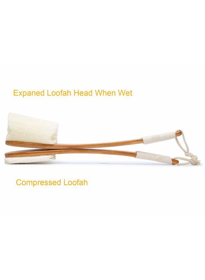 Leotruny 100% Natural Exfoliating Loofah with Long Wooden Handle Shower Back Brush (Off-white (1 pack)) - Image 5